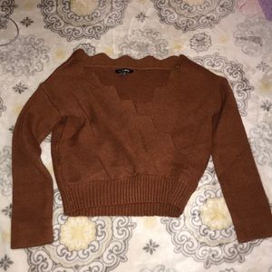 Fashion nova cropped off the shoulder surplice top